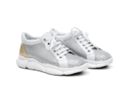 Δερμάτινα Δετά Art 1SS110 White & Silver