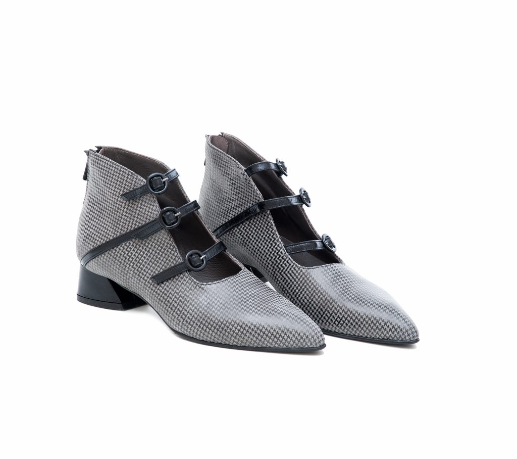 Δερμάτινα Ankle Boots  Art 40 Grey Piet de poule - ANKLE BOOTS FW21-22
