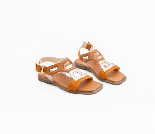 Leather Low Heeled Sandals Art 5SS10 - Image 2