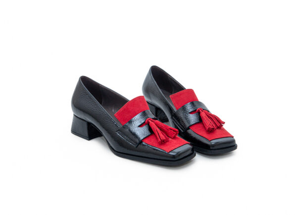 Δερμάτινα loafers art 5fw21 black & red, 35