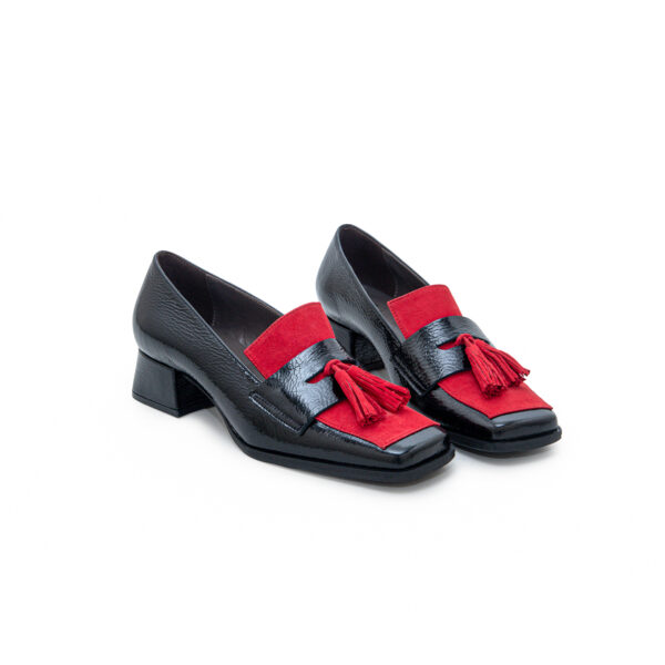 Δερμάτινα loafers art 5fw21 black & red, 35
