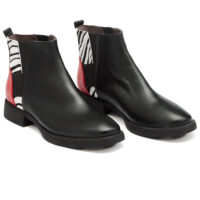 Δερμάτινα Μποτάκια art 6fw08 black red black & white zebra