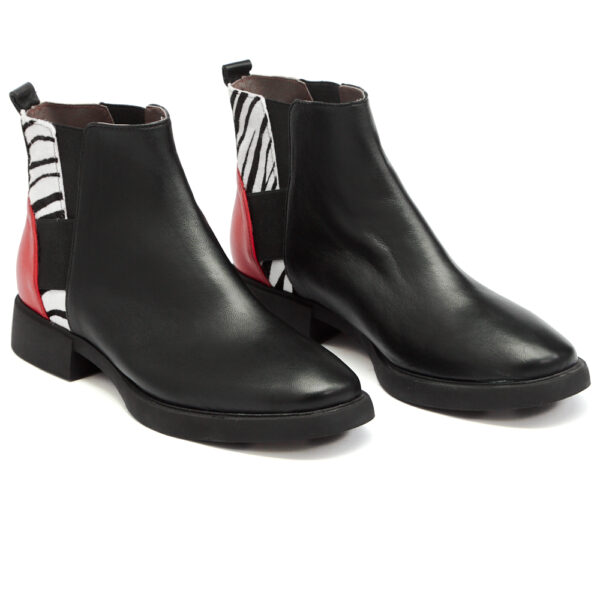 Δερμάτινα Μποτάκια art 6fw08 black red black & white zebra