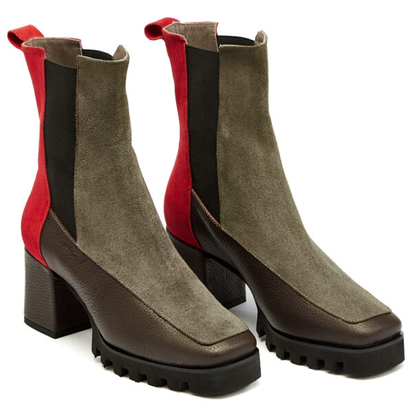 Δερμάτινα Μποτάκια art 6fw51 brown red & oil