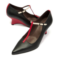 Δερμάτινες Γόβες art 6fw83 black red & ekru