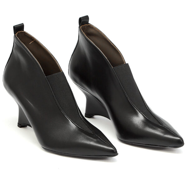 Δερμάτινα ankle boots art 6fw85 black